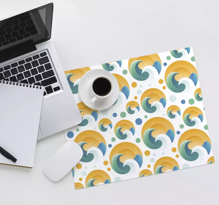 Mouse pad com texturas e padrões motivos de ondas coloridas - TenStickers