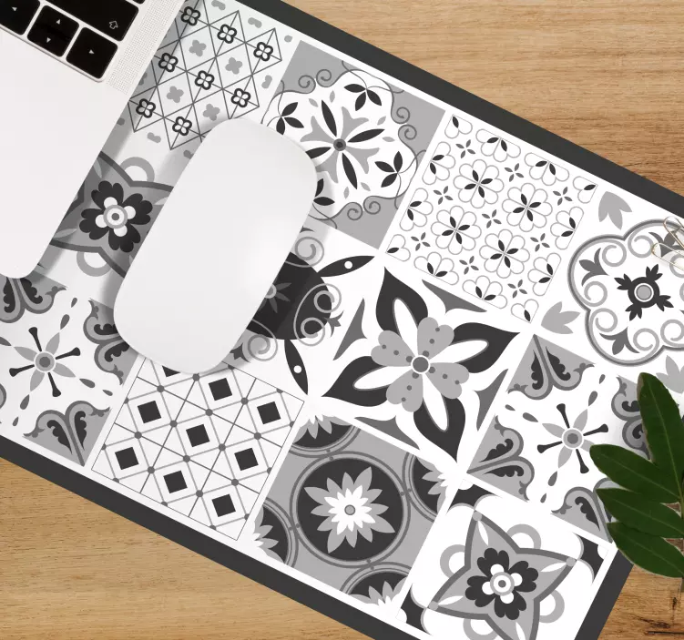 Mouse pad com texturas e padrões motivos florais geométricos - TenStickers