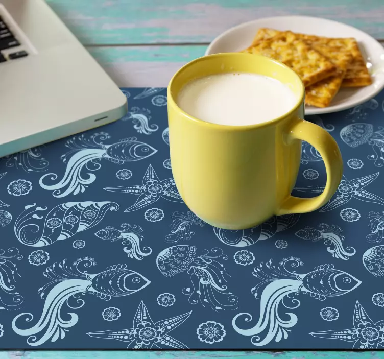 Mouse pad com texturas e padrões motivos marinhos em espiral - TenStickers