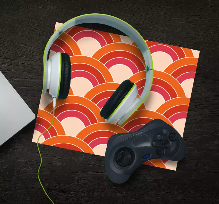 Mouse pad com texturas e padrões ondas arco-Íris curvadas - TenStickers