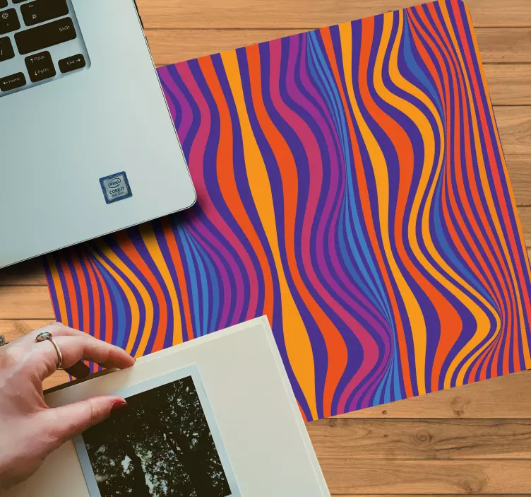 Mouse pad com texturas e padrões ondas vibrantes - TenStickers