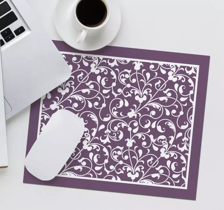 Mouse pad com texturas e padrões padrão espiral floral - TenStickers