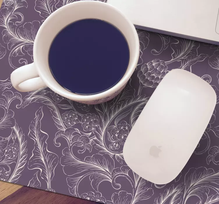 Mouse pad com texturas e padrões padrão floral elegante - TenStickers