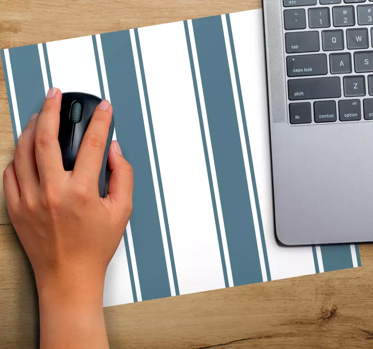 Mouse pad com texturas e padrões listrado azul e branco - TenStickers
