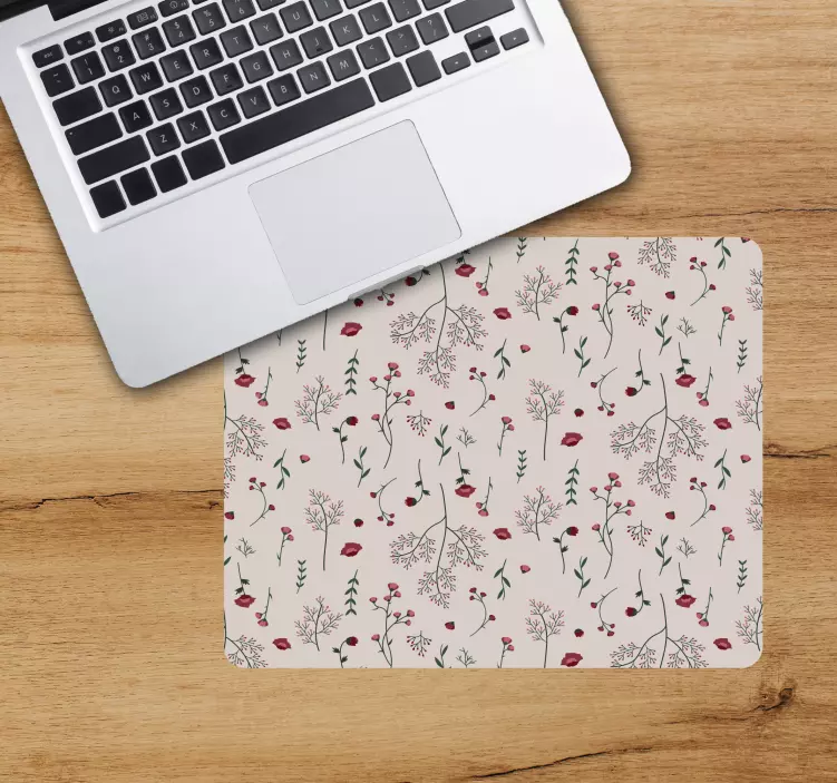 Mouse pad com texturas e padrões sobreposto floral - TenStickers