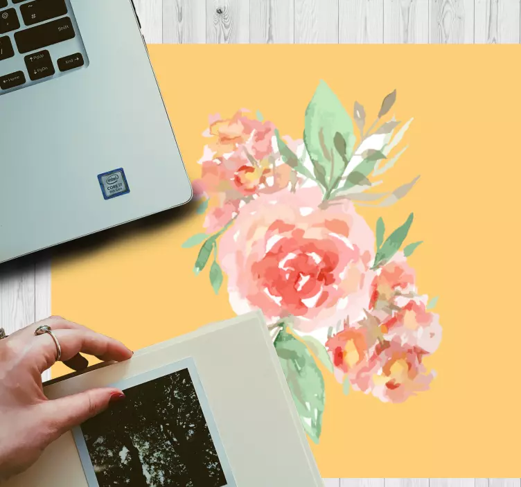 Mouse pad com texturas e padrões splash floral colorido - TenStickers