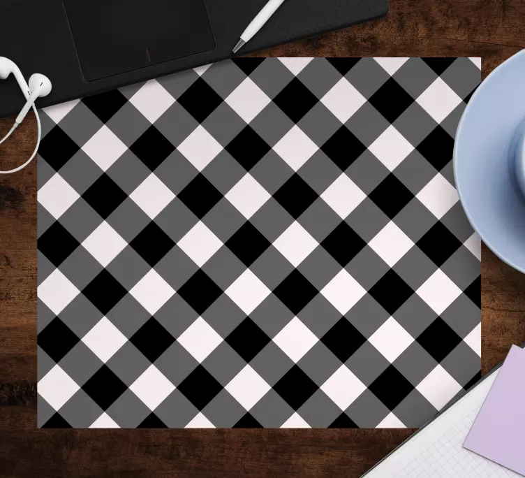 Mouse pad com texturas e padrões xadrez clássico - TenStickers