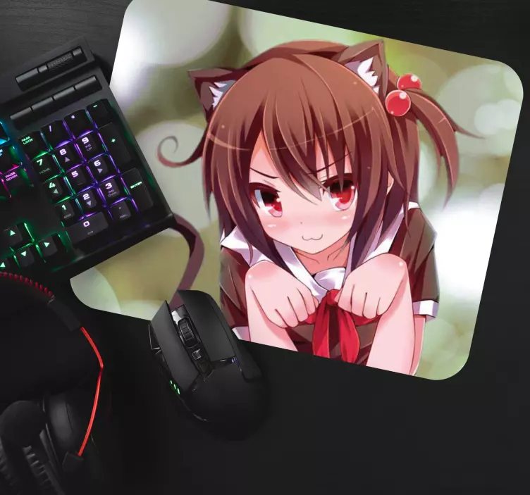 Mouse pad de anime com design de personagem fofo - TenStickers