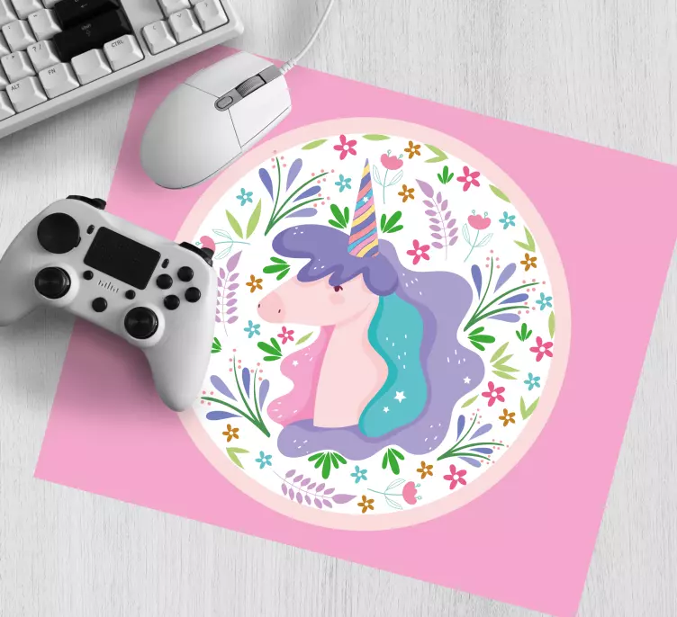 Mouse pad de anime com ilustração de unicórnio brincalhão - TenStickers