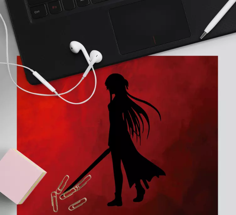 Mouse pad de anime figura guerreiro silhueta - TenStickers
