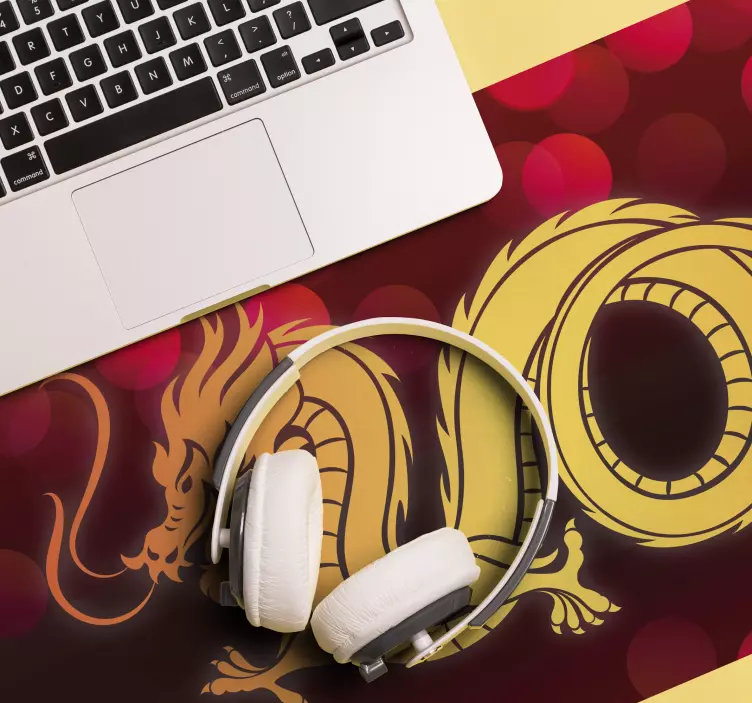 Mouse pad de anime ilustração do dragão dourado - TenStickers