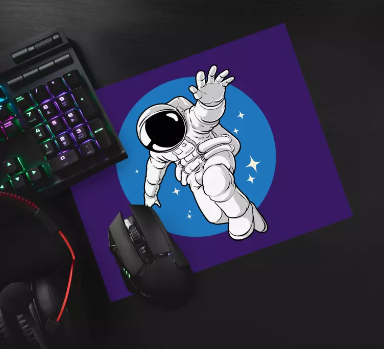 Mouse pad de gaming astronauta no espaço - TenStickers