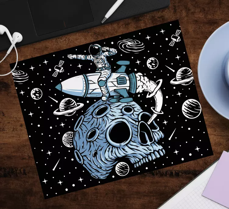 Mouse pad de gaming astronauta no foguete - TenStickers