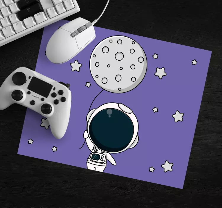 Mouse pad de gaming astronauta segurando balão - TenStickers