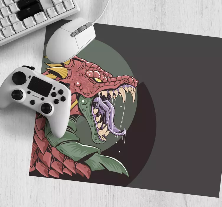Mouse pad de gaming cabeça de dragão feroz - TenStickers
