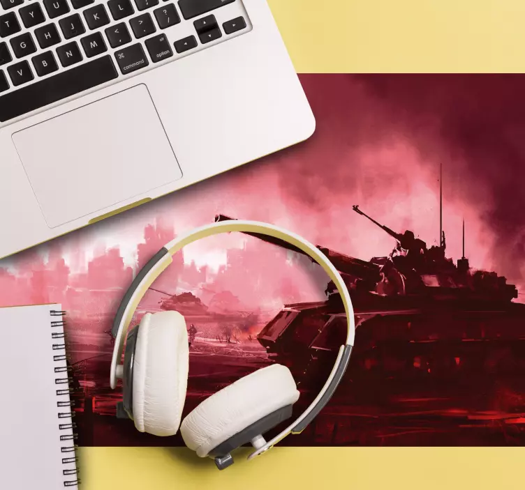 Mouse pad de gaming cena de batalha de tanques - TenStickers
