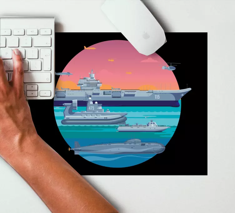 Mouse pad de gaming cena de frota naval - TenStickers