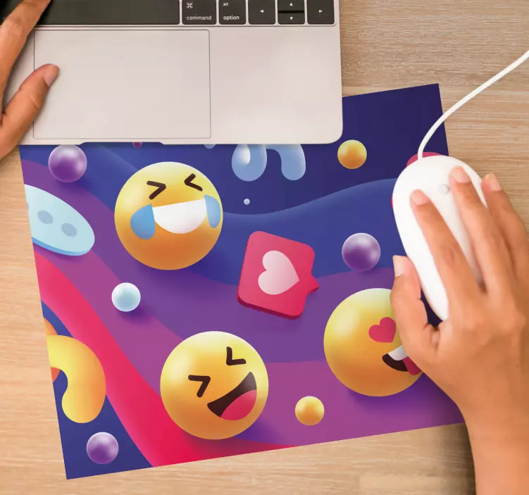 Mouse pad de gaming coleção de emojis coloridos - TenStickers