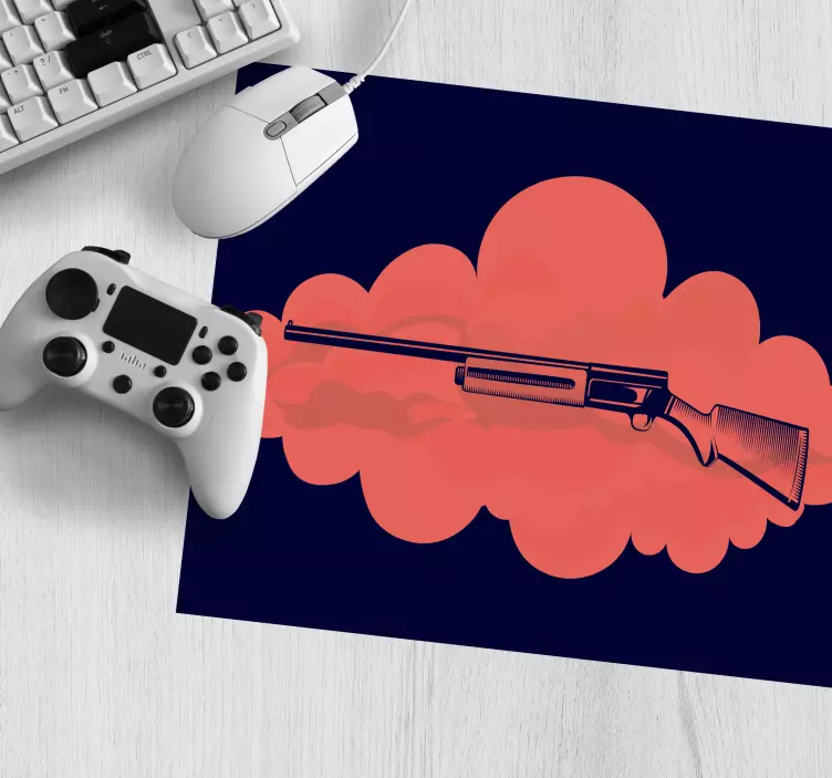 Mouse pad de gaming com ilustração estilizada de arma - TenStickers