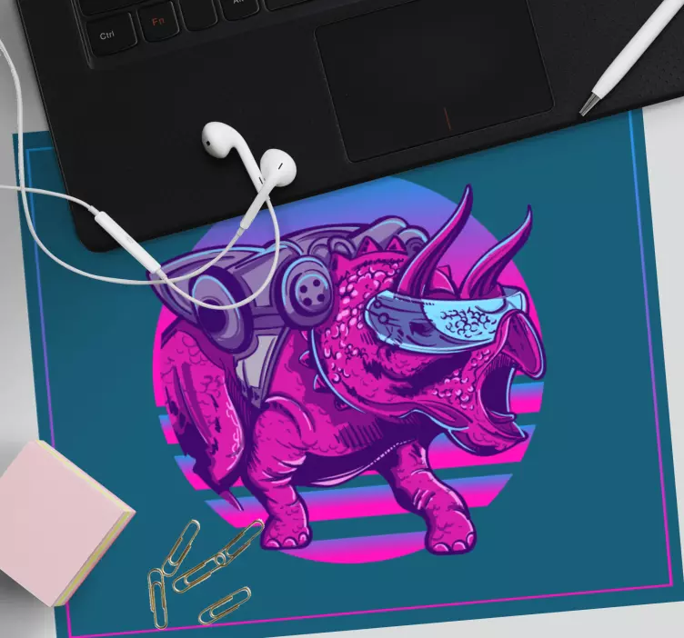Mouse pad de gaming criatura tricerátopo futurista - TenStickers