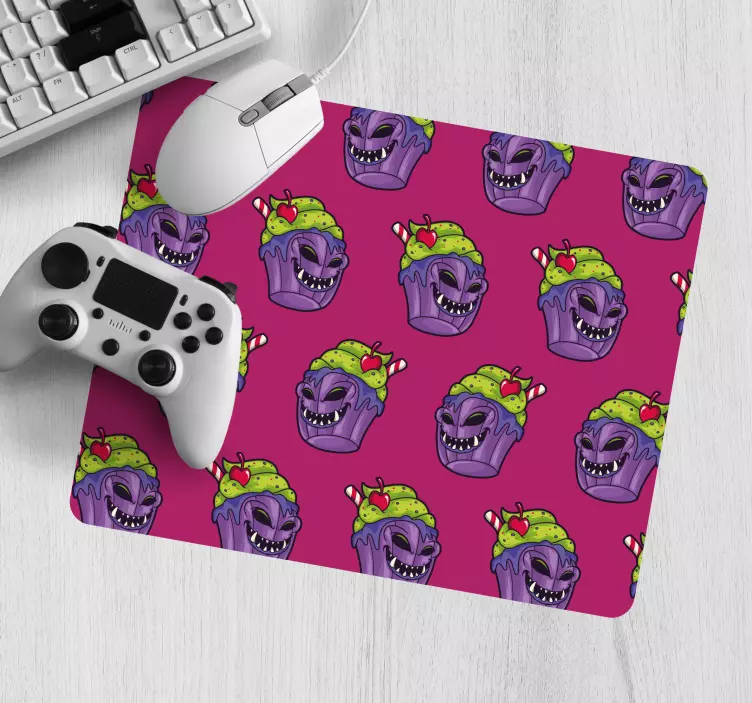Mouse pad de gaming cupcakes de monstros divertidos - TenStickers