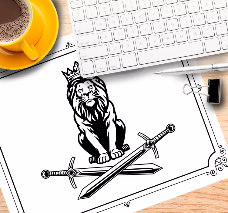 Mouse pad emblema do leão real - TenStickers