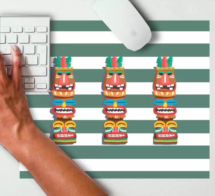 Mouse pad de gaming faces tiki coloridas - TenStickers