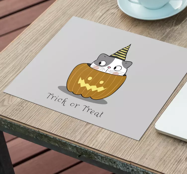 Mouse pad de gaming gato fantástico abóbora - TenStickers