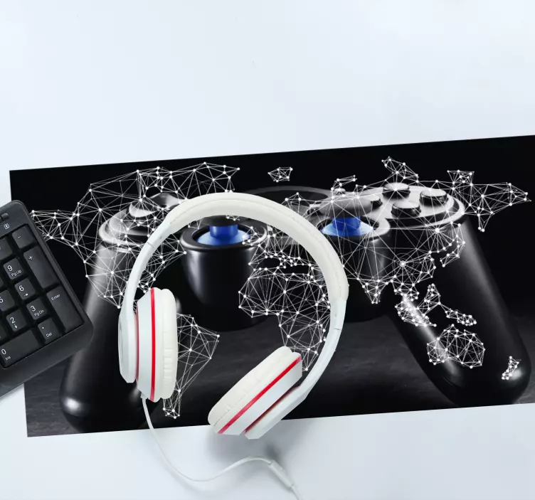 Mouse pad de gaming mundo do controle conectado - TenStickers