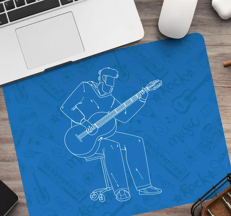 Mouse pad de gaming músico tocando guitarra - TenStickers