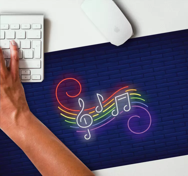 Mouse pad de gaming notas musicais coloridas - TenStickers