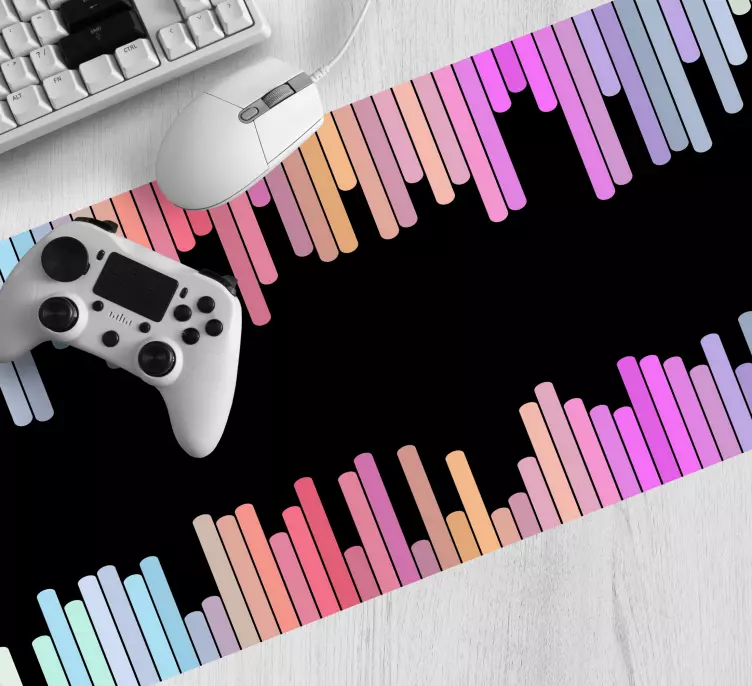 Mouse pad de gaming ondas sonoras coloridas - TenStickers