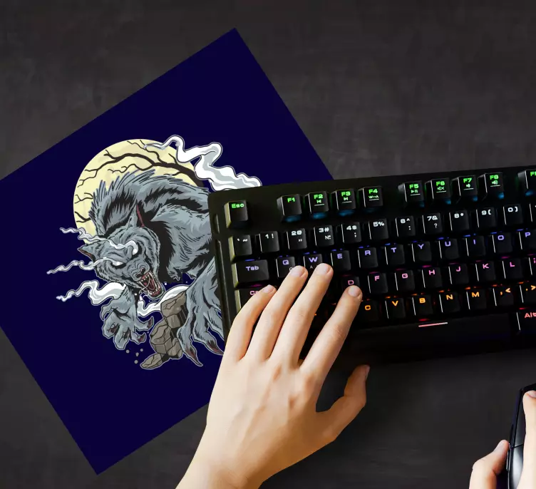 Mouse pad de gaming uivo do lobo fierce - TenStickers