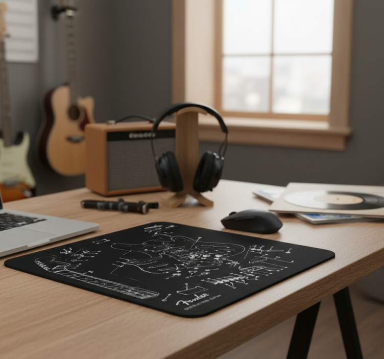 Mouse pad guitarra fender desconstruída - TenStickers