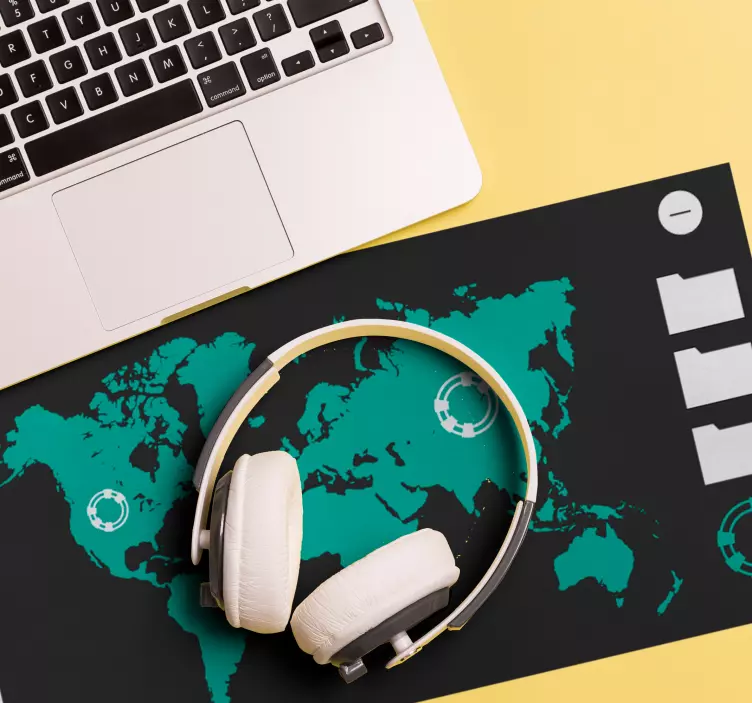 Mouse pad mapa mundo com design de mapa mundial - TenStickers