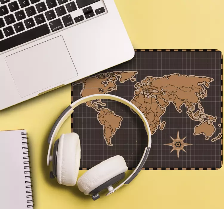 Mouse pad mapa mundo com mapa mundial extenso - TenStickers
