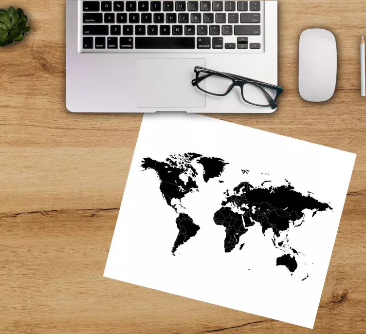 Mouse pad mapa mundo contorno global estilizado - TenStickers