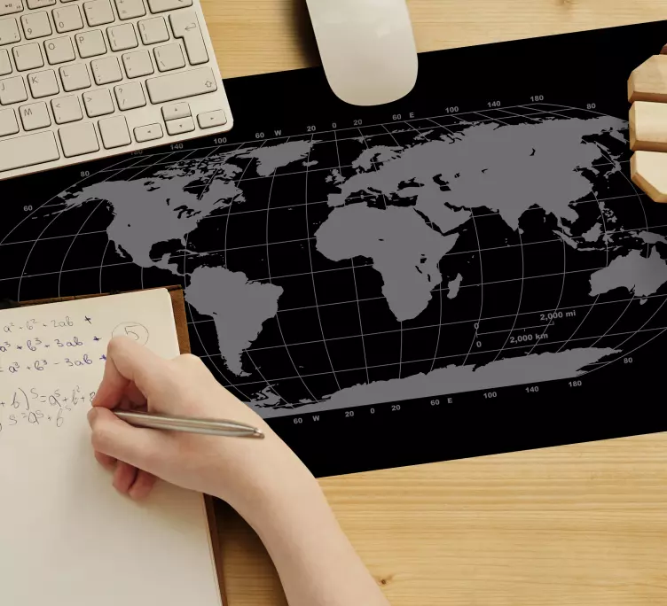 Mouse pad mapa mundo grade de mapas - TenStickers