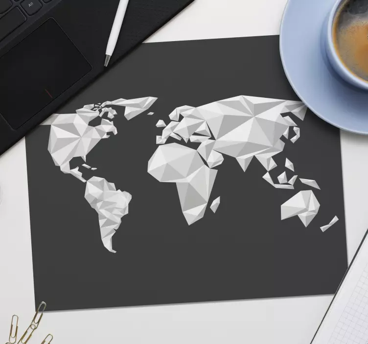 Mouse pad mapa mundo mapa mundi poligonal - TenStickers