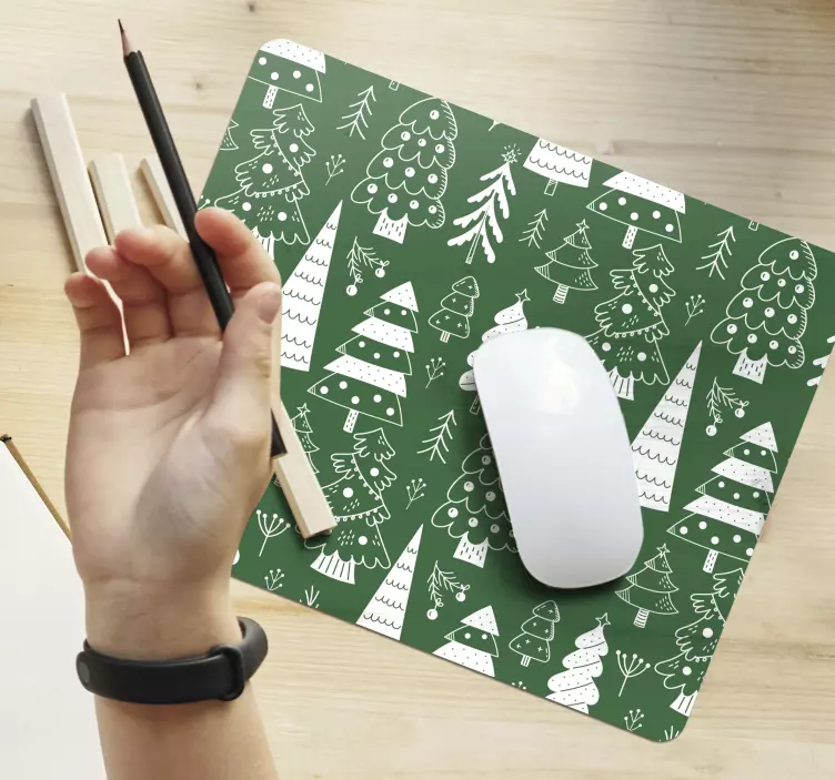 Mouse pad natal Árvores de natal divertidas - TenStickers