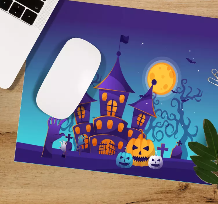 Mouse pad natal castelo assombrado de halloween - TenStickers