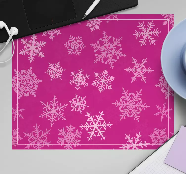 Mouse pad natal com fundo em padrão de flocos de neve - TenStickers