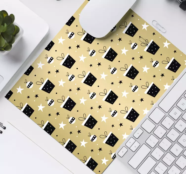 Mouse pad natal com padrão de presentes festivos - TenStickers