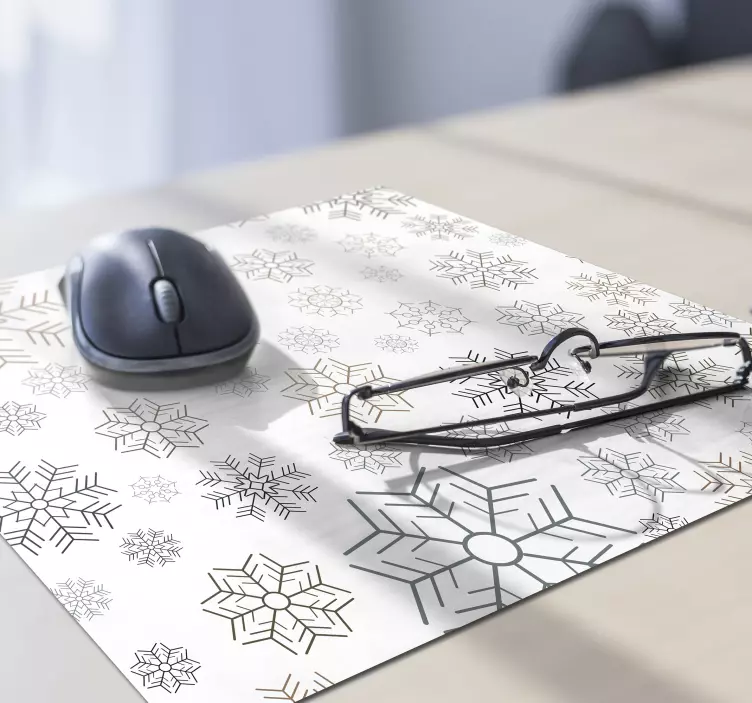 Mouse pad natal com superfície em padrão de flocos de neve - TenStickers