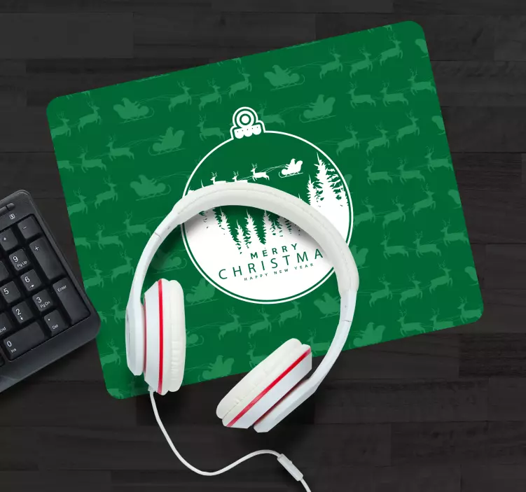 Mouse pad natal ornamento verde festivo - TenStickers