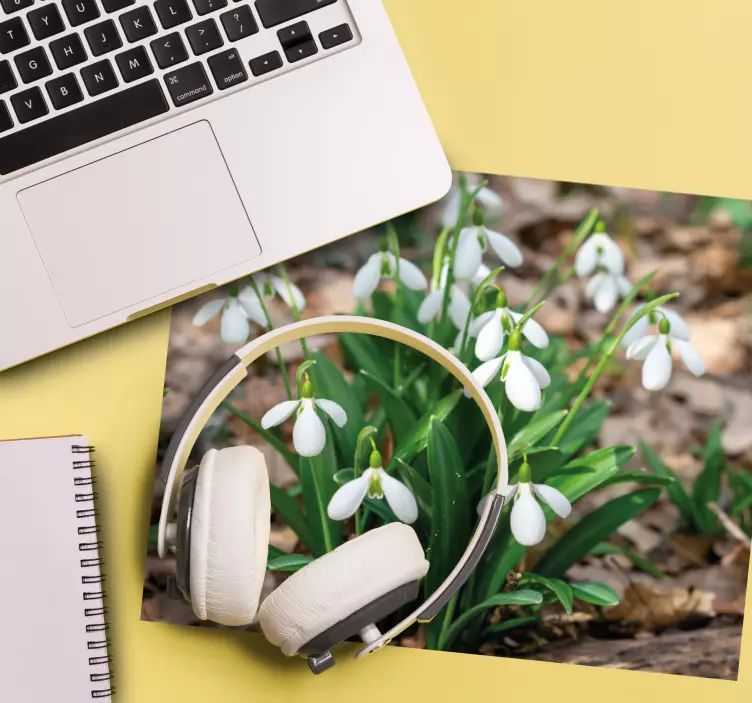 Mouse pad originais arranjo de flores de floco de neve - TenStickers