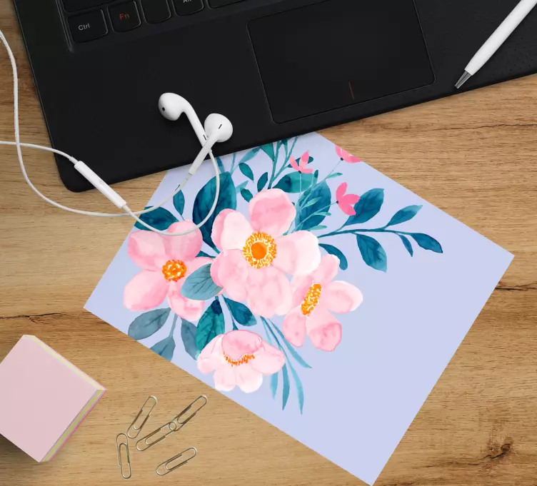 Mouse pad originais arranjo floral em aquarela - TenStickers