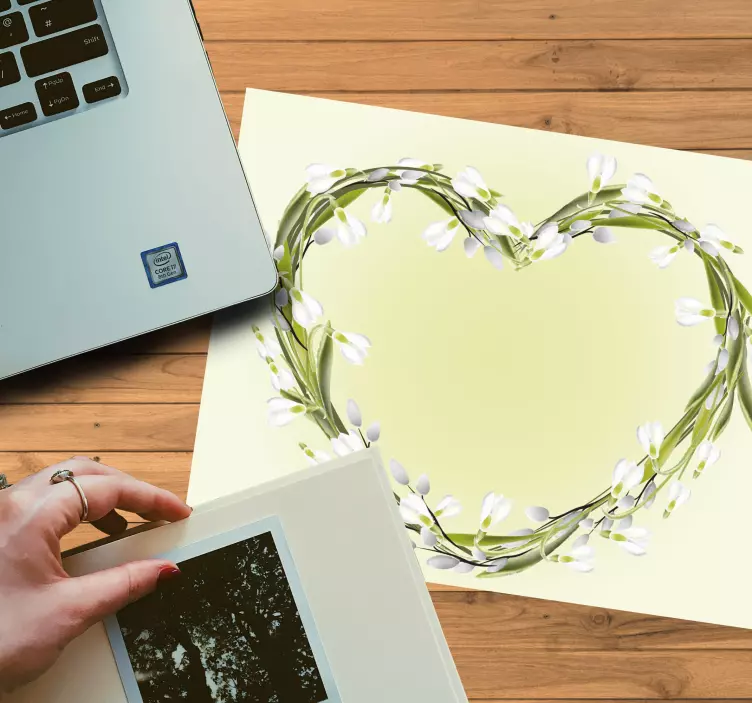 Mouse pad originais arranjo floral em coração - TenStickers