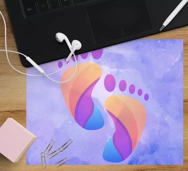 Mouse pad originais arte de pegadas coloridas - TenStickers