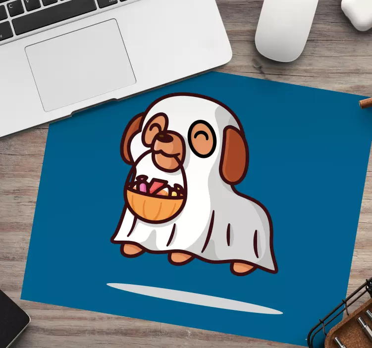 Mouse pad originais cachorrinho fantasminha - TenStickers